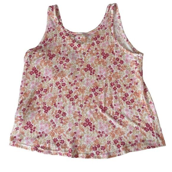 Laura Ashley Floral Pink, Yellow, Orange Print Tank Top & Short Set Pajamas Sz M - Picture 3 of 14